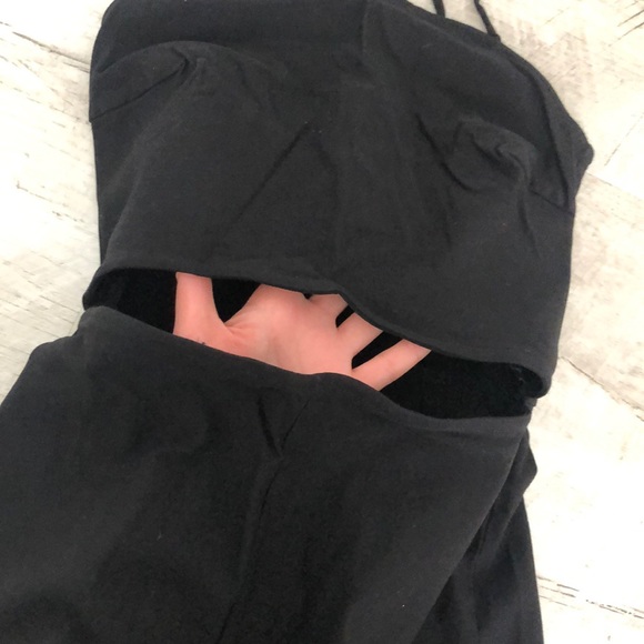 Black Romper with Midsection Cutout - Picture 3 of 3